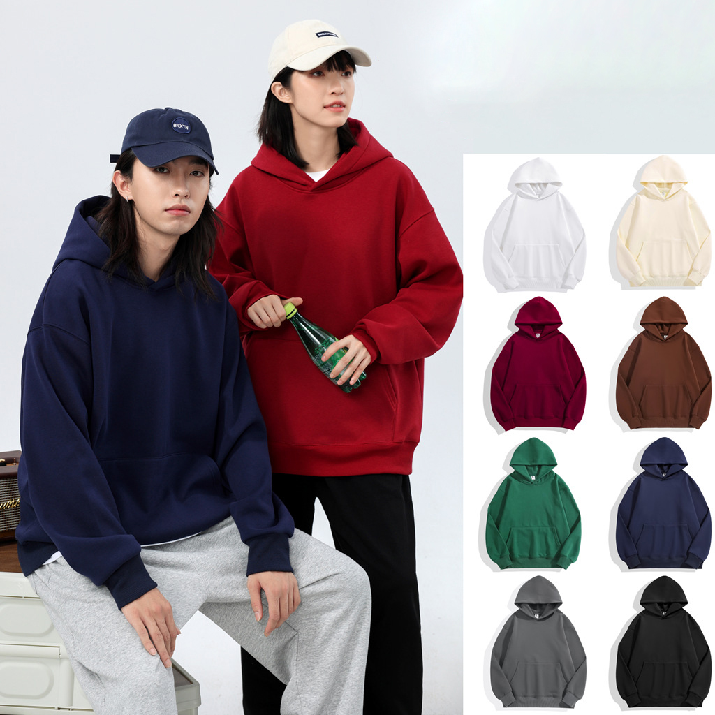 Plus size men's hoodies & sweatshirts plain blank hoodies custom logo embroidered private label oem customize hoodie set unisex