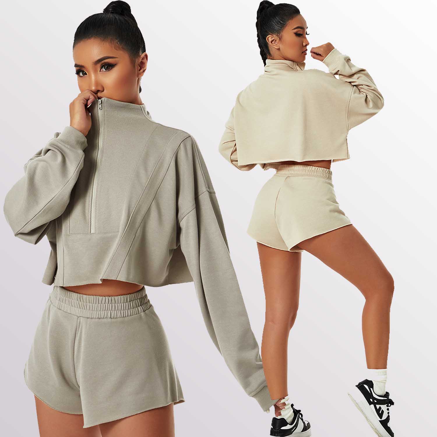 2023 fitness sports long-sleeved breathable quick-drying training fitness clothes