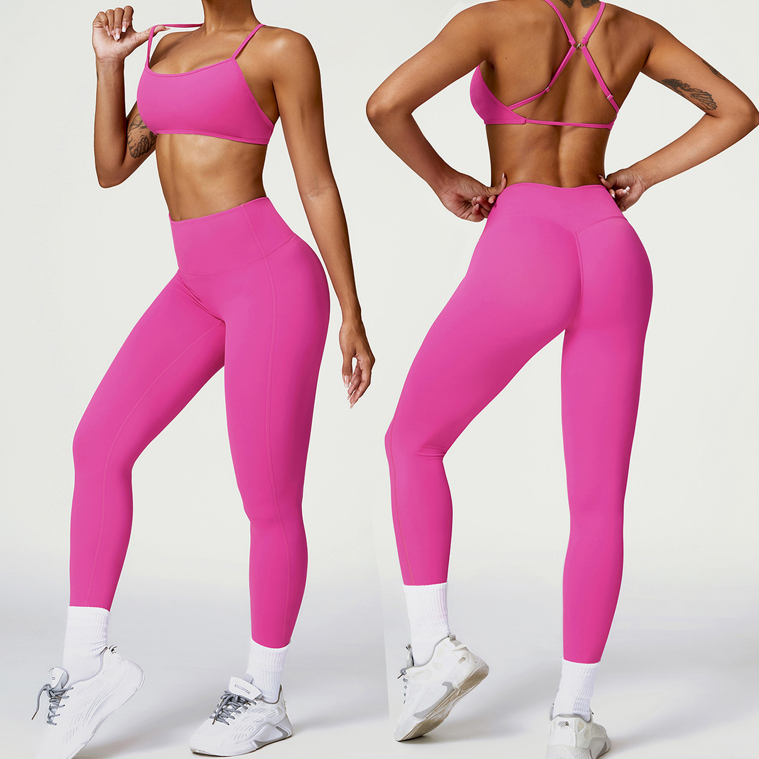 2023 New Summer Spandex Customized Gym Fitness Gym Cotton Spring Work Out Spring Women'S Two Piece Shorts Sets For Women
